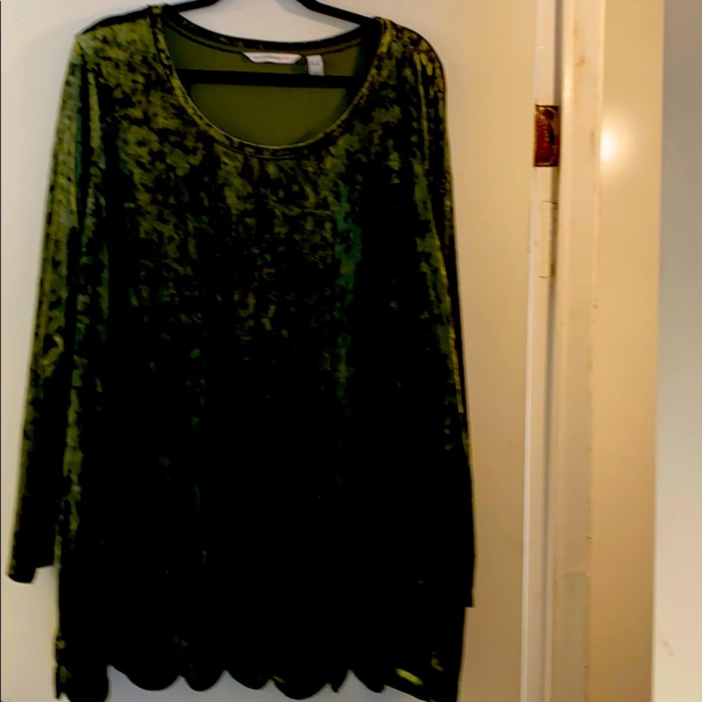 Velvet feel green tunic